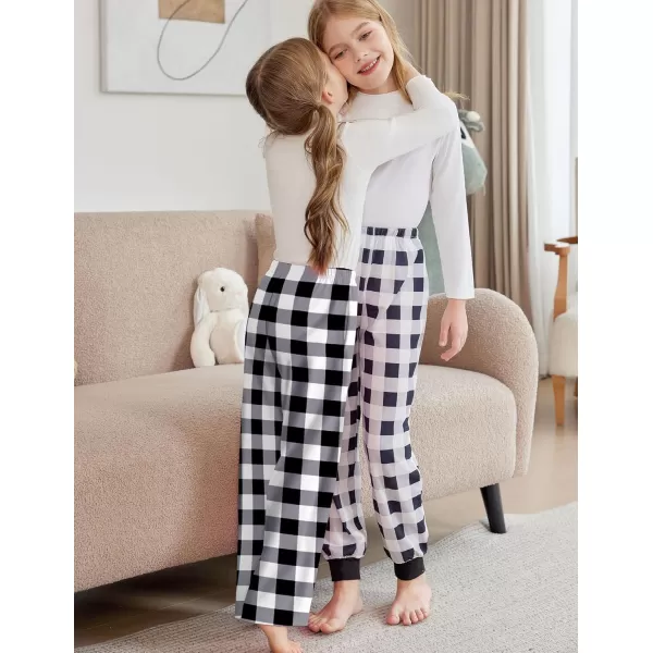 Arshiner Pajama Pants for Girls Long Sleep Plaid Pants Soft Lounge Pj Bottoms with Pockets