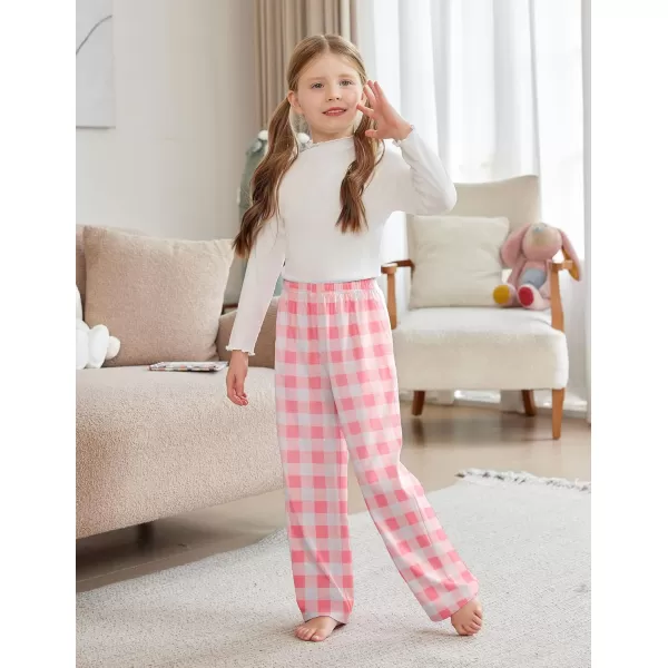 Arshiner Pajama Pants for Girls Long Sleep Plaid Pants Soft Lounge Pj Bottoms with Pockets