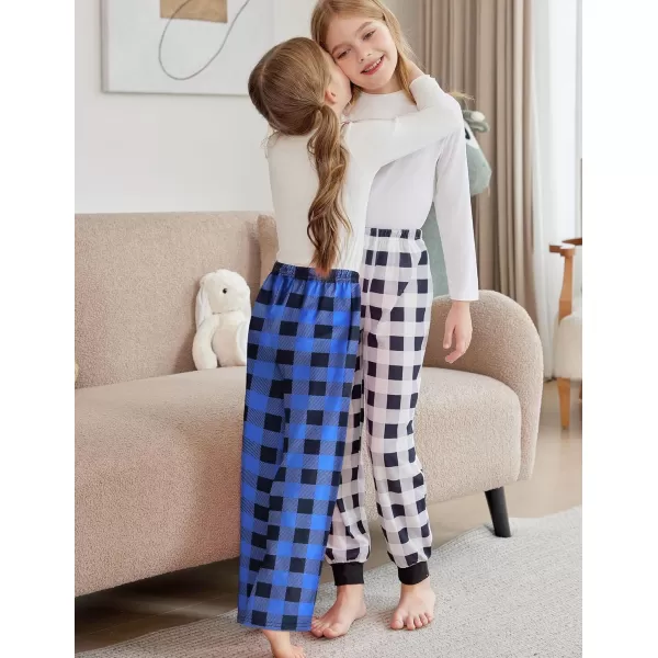 Arshiner Pajama Pants for Girls Long Sleep Plaid Pants Soft Lounge Pj Bottoms with Pockets