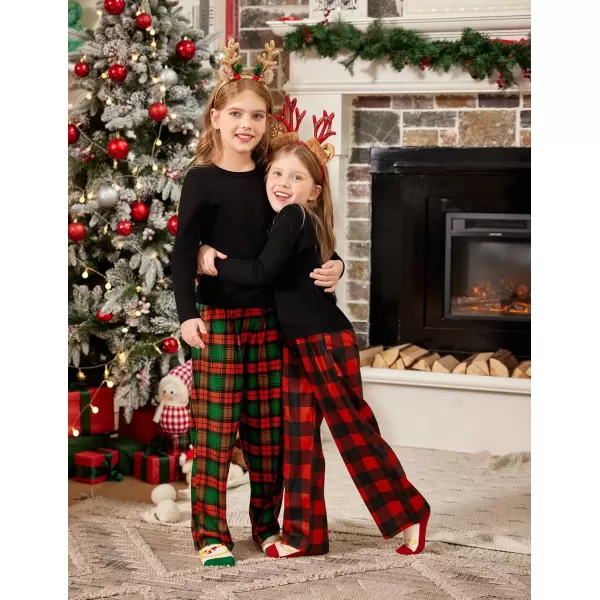 Arshiner Pajama Pants for Girls Long Sleep Plaid Pants Soft Lounge Pj Bottoms with Pockets