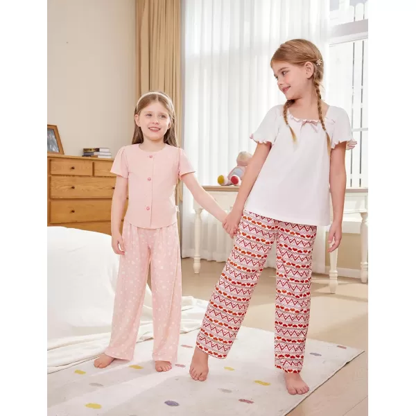 Arshiner Pajama Pants for Girls Long Sleep Plaid Pants Soft Lounge Pj Bottoms with Pockets