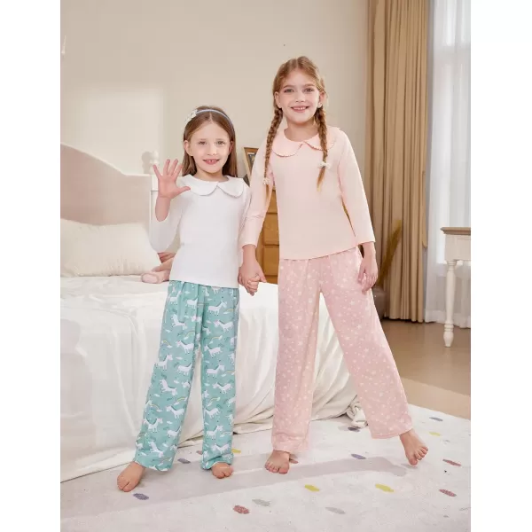 Arshiner Pajama Pants for Girls Long Sleep Plaid Pants Soft Lounge Pj Bottoms with Pockets