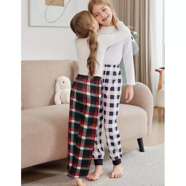 Arshiner Pajama Pants for Girls Long Sleep Plaid Pants Soft Lounge Pj Bottoms with Pockets