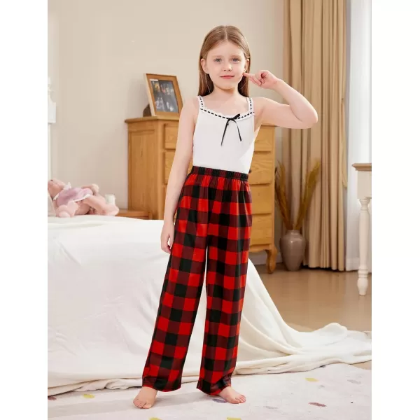 Arshiner Pajama Pants for Girls Long Sleep Plaid Pants Soft Lounge Pj Bottoms with Pockets