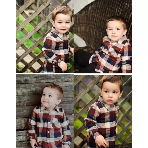 Arshiner Toddler Boys Girls Long Sleeve Plaid Shirt Button-Down Flannel T-Shirt Kids Tops