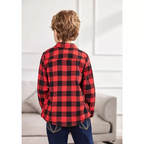 Arshiner Toddler Boys Girls Long Sleeve Plaid Shirt Button-Down Flannel T-Shirt Kids Tops