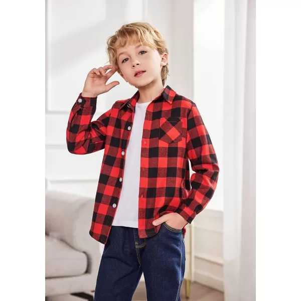 Arshiner Toddler Boys Girls Long Sleeve Plaid Shirt Button-Down Flannel T-Shirt Kids Tops