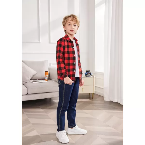 Arshiner Toddler Boys Girls Long Sleeve Plaid Shirt Button-Down Flannel T-Shirt Kids Tops