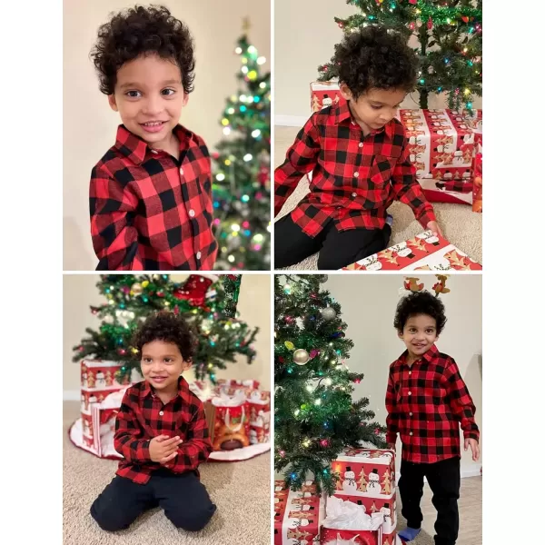 Arshiner Toddler Boys Girls Long Sleeve Plaid Shirt Button-Down Flannel T-Shirt Kids Tops