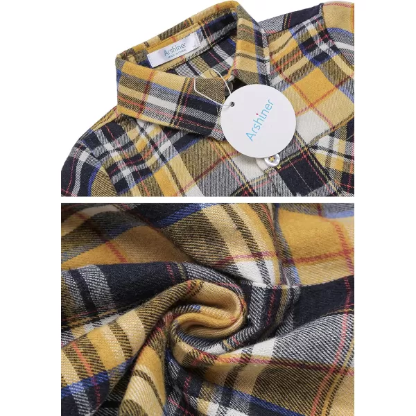 Arshiner Toddler Boys Girls Long Sleeve Plaid Shirt Button-Down Flannel T-Shirt Kids Tops
