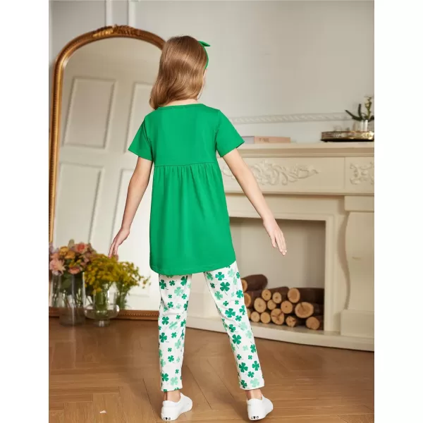 Arshiner Toddler Girls Outfits Floral Hi-Lo Tops+pants Sets Short SLeeve 2pcs Pants Sets with Pockets