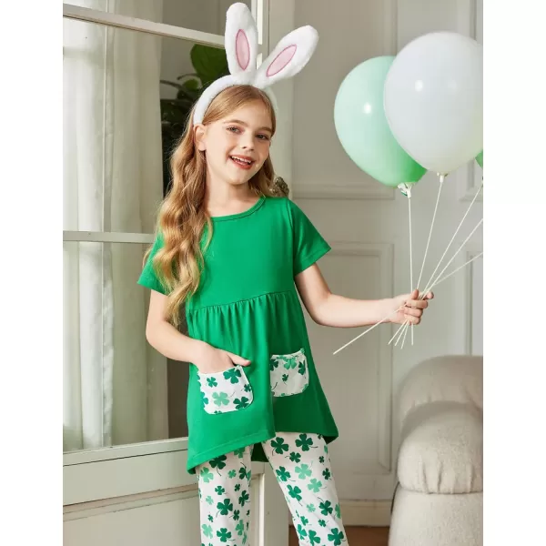 Arshiner Toddler Girls Outfits Floral Hi-Lo Tops+pants Sets Short SLeeve 2pcs Pants Sets with Pockets