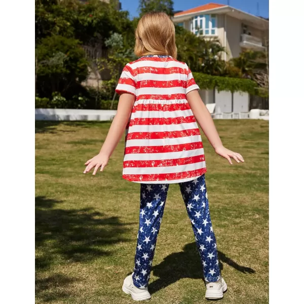 Arshiner Toddler Girls Outfits Floral Hi-Lo Tops+pants Sets Short SLeeve 2pcs Pants Sets with Pockets