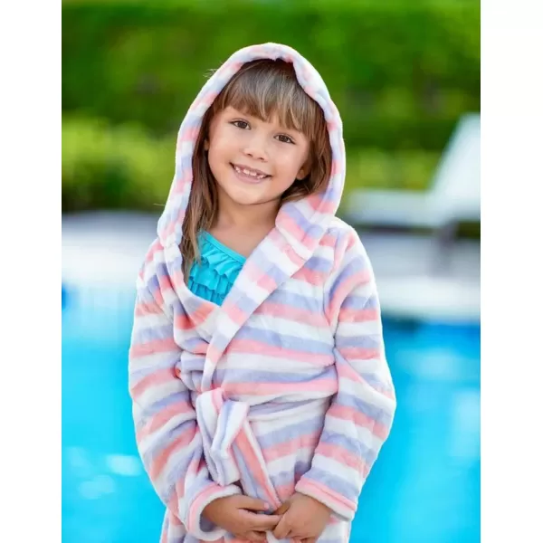 Kids Boys Girls Flannel Bathrobes Soft Hooded Robes