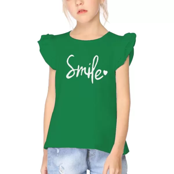 Arshiner Girls Basic Ruffle Sleeve Cute T-Shirt Stretchy Tunic Tank Tops School Blouse
