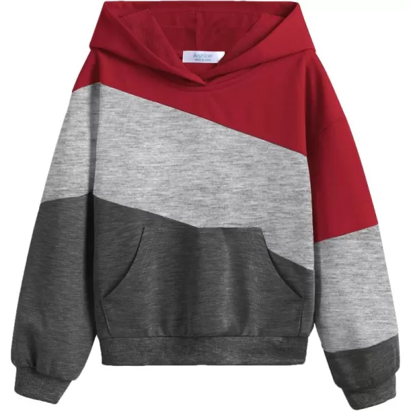 Arshiner Girls Color Block Hoodies Crewneck Long Sleeve Casual Soft Sweatshirts Tops with Pockets