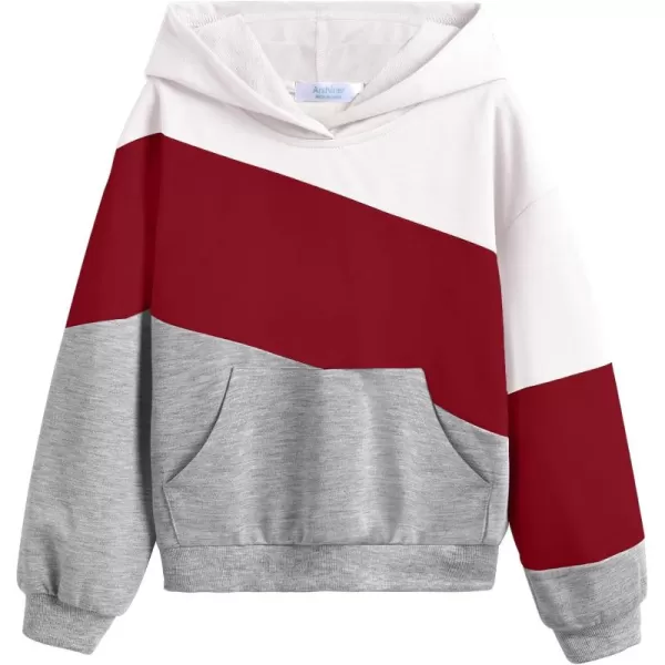 Arshiner Girls Color Block Hoodies Crewneck Long Sleeve Casual Soft Sweatshirts Tops with Pockets