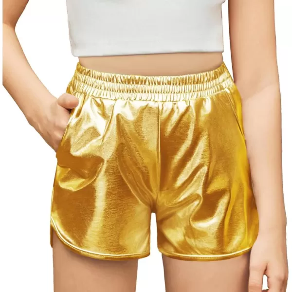 Arshiner Girls Metallic Shorts Summer Sparkly Shiny Hot Dance Athletic Pants Shorts