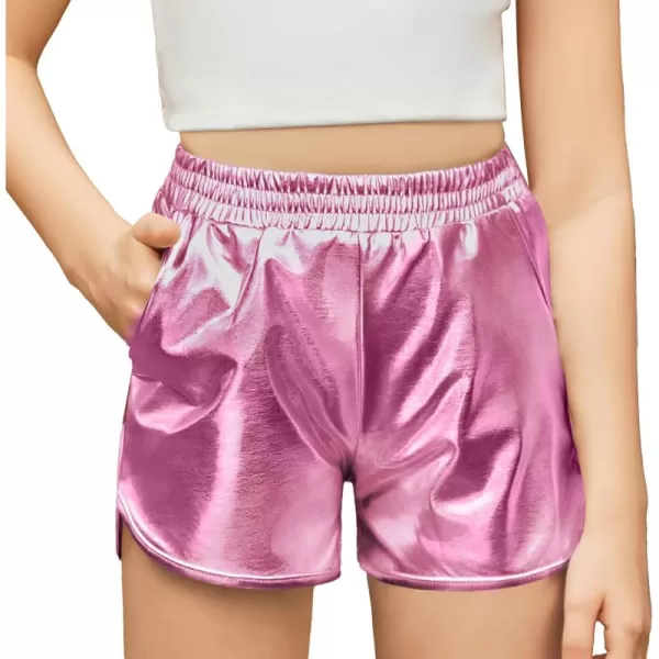 Arshiner Girls Metallic Shorts Summer Sparkly Shiny Hot Dance Athletic Pants Shorts