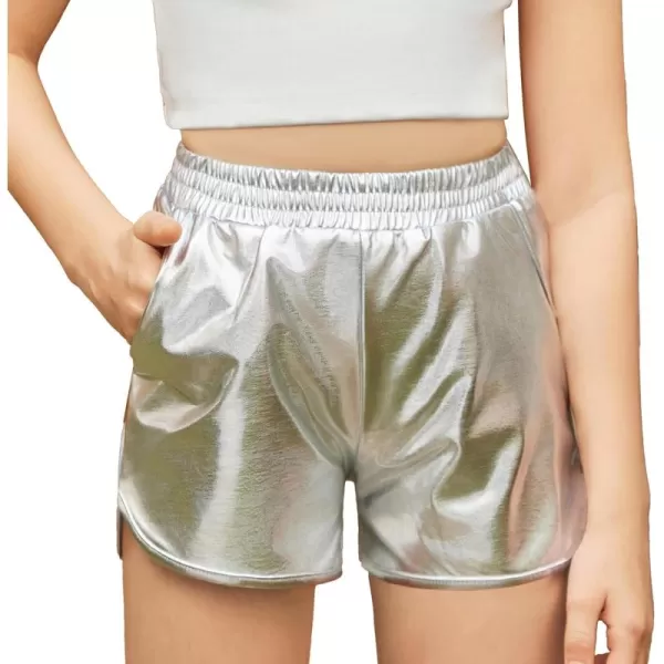 Arshiner Girls Metallic Shorts Summer Sparkly Shiny Hot Dance Athletic Pants Shorts
