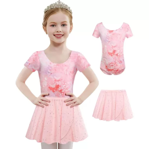 Arshiner Girls Sequin Ballet Leotards Combo Irregular Hem Dance Dresses Outfits Toddler Skirted Leotard