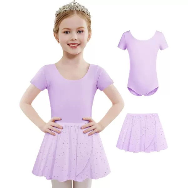 Arshiner Girls Sequin Ballet Leotards Combo Irregular Hem Dance Dresses Outfits Toddler Skirted Leotard