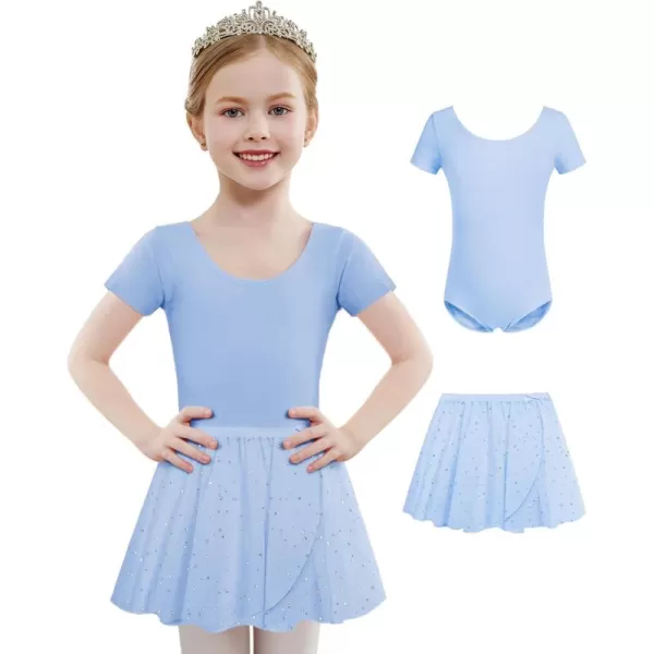 Arshiner Girls Sequin Ballet Leotards Combo Irregular Hem Dance Dresses Outfits Toddler Skirted Leotard