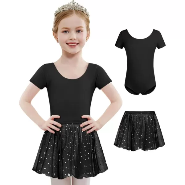 Arshiner Girls Sequin Ballet Leotards Combo Irregular Hem Dance Dresses Outfits Toddler Skirted Leotard