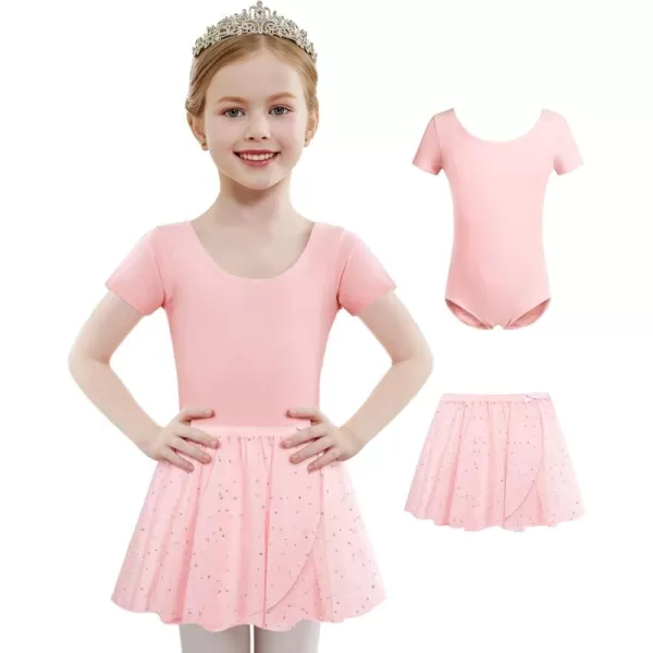 Arshiner Girls Sequin Ballet Leotards Combo Irregular Hem Dance Dresses Outfits Toddler Skirted Leotard