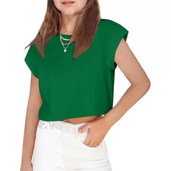 Arshiner Girls Shirt Crop Tops Short Sleeve Summer Drop Shoulder Batwing Sleeve Crewneck Loose T Shirt Tee