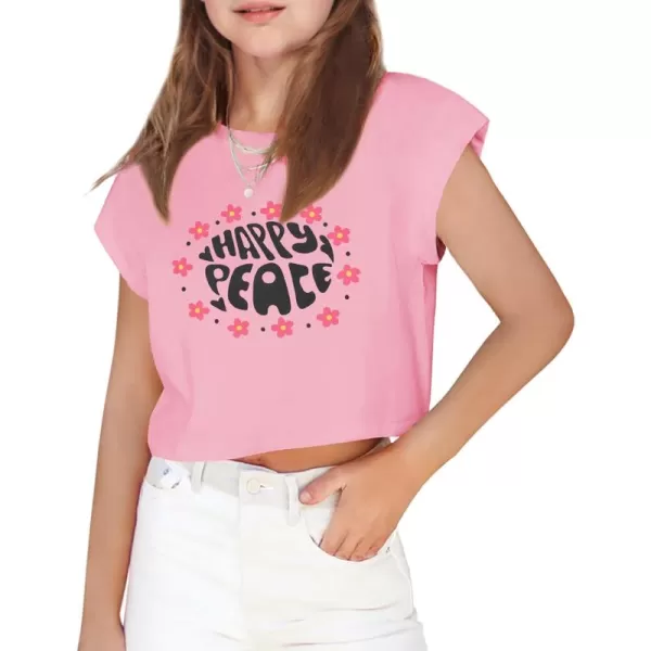 Arshiner Girls Shirt Crop Tops Short Sleeve Summer Drop Shoulder Batwing Sleeve Crewneck Loose T Shirt Tee