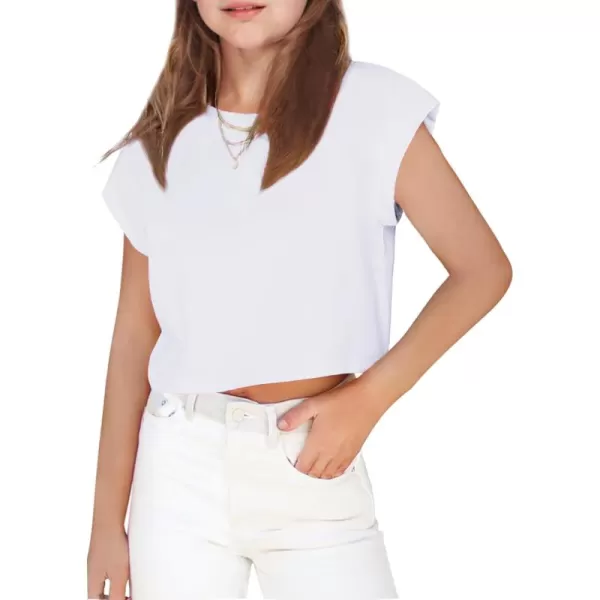 Arshiner Girls Shirt Crop Tops Short Sleeve Summer Drop Shoulder Batwing Sleeve Crewneck Loose T Shirt Tee