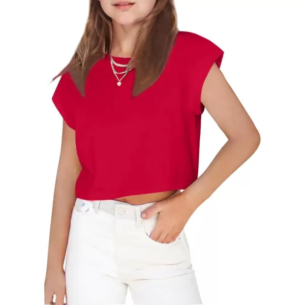Arshiner Girls Shirt Crop Tops Short Sleeve Summer Drop Shoulder Batwing Sleeve Crewneck Loose T Shirt Tee
