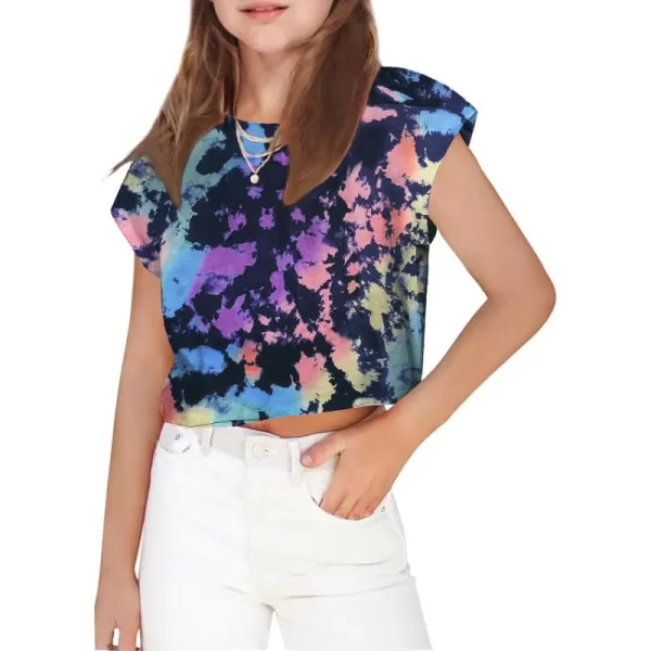 Arshiner Girls Shirt Crop Tops Short Sleeve Summer Drop Shoulder Batwing Sleeve Crewneck Loose T Shirt Tee
