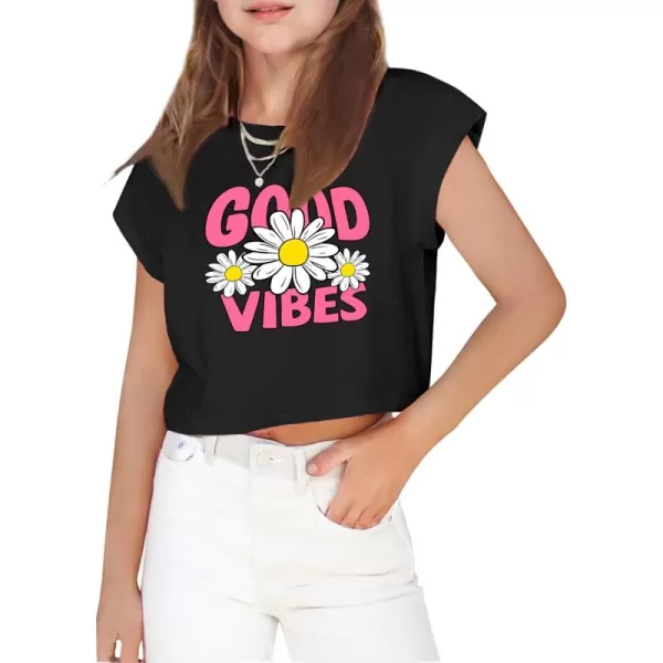 Arshiner Girls Shirt Crop Tops Short Sleeve Summer Drop Shoulder Batwing Sleeve Crewneck Loose T Shirt Tee