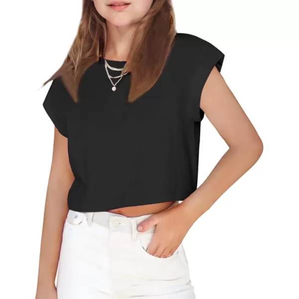 Arshiner Girls Shirt Crop Tops Short Sleeve Summer Drop Shoulder Batwing Sleeve Crewneck Loose T Shirt Tee