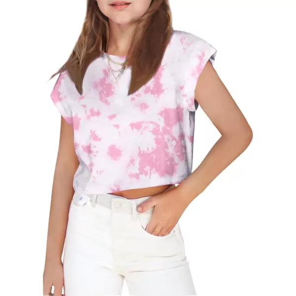 Arshiner Girls Shirt Crop Tops Short Sleeve Summer Drop Shoulder Batwing Sleeve Crewneck Loose T Shirt Tee