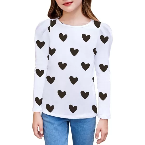 Arshiner Girls Shirts Puff Long Sleeve Shirts Casual Crewneck Tops Tunic Blouse