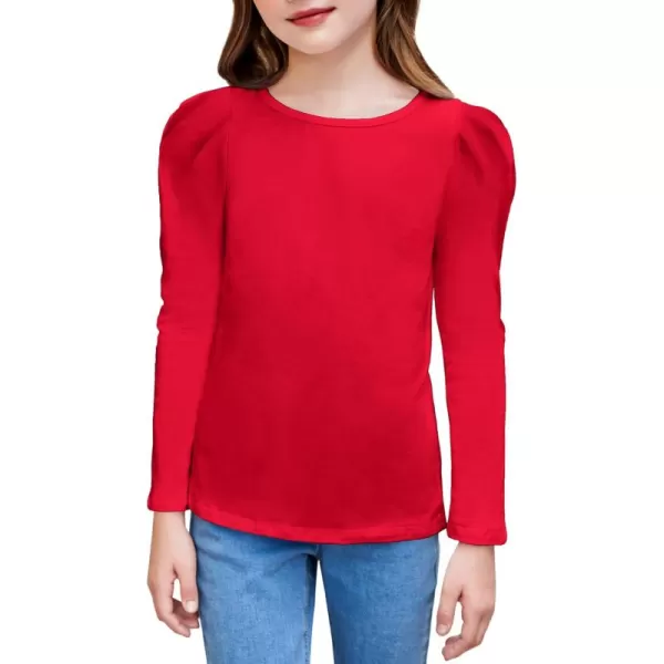 Arshiner Girls Shirts Puff Long Sleeve Shirts Casual Crewneck Tops Tunic Blouse