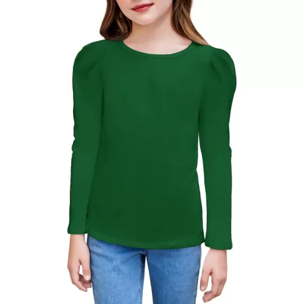 Arshiner Girls Shirts Puff Long Sleeve Shirts Casual Crewneck Tops Tunic Blouse