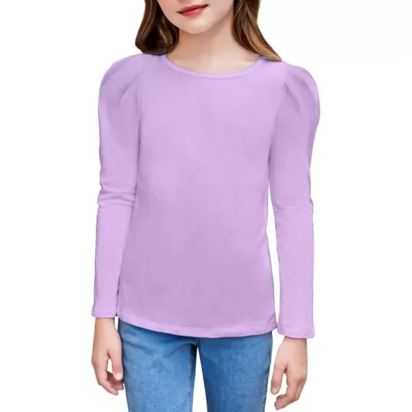 Arshiner Girls Shirts Puff Long Sleeve Shirts Casual Crewneck Tops Tunic Blouse