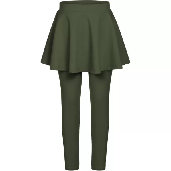Arshiner Girls Sports Skirted Leggings Casual Ruffle Skater Skirt with Athletic Pants Pantskirts