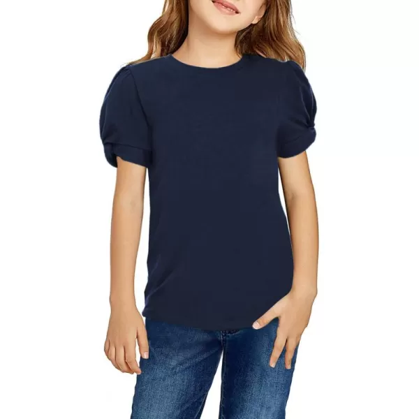 Arshiner Girls T Shirts Twist Short Sleeve Summer Shirts Fashion Crewneck Tops Tee Blouse