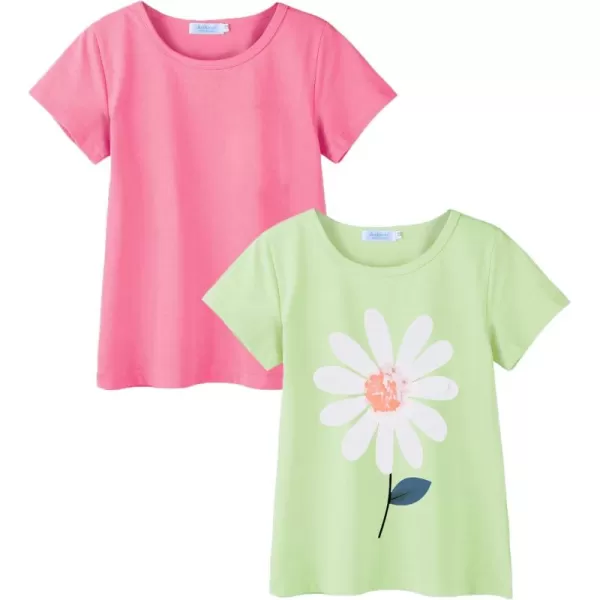 Arshiner Kids 2 Pack Short Sleeve Tees Girls Basic Tees 2pcs Shirt for Tie Dye