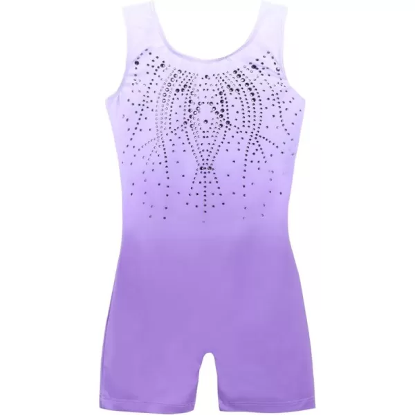Arshiner Leotards for Girls Gymnastics with Shorts Color Gradient Shiny Diamond Kids Biketard