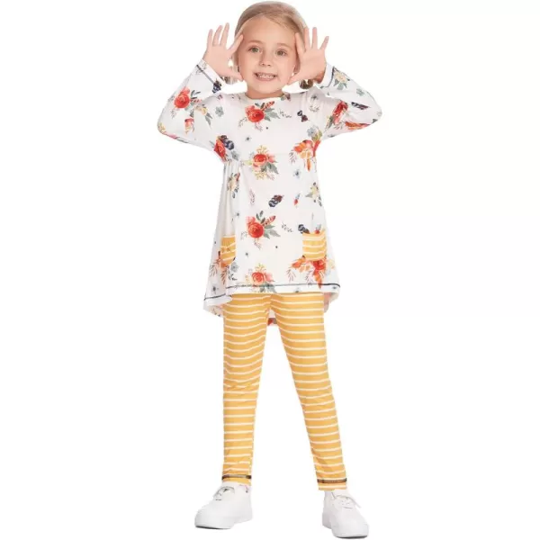 Arshiner Little Girls' Pajama Sets Clothing Sets Bunny Long Sleeve Outfits 2 PCS Top Leggings Sets