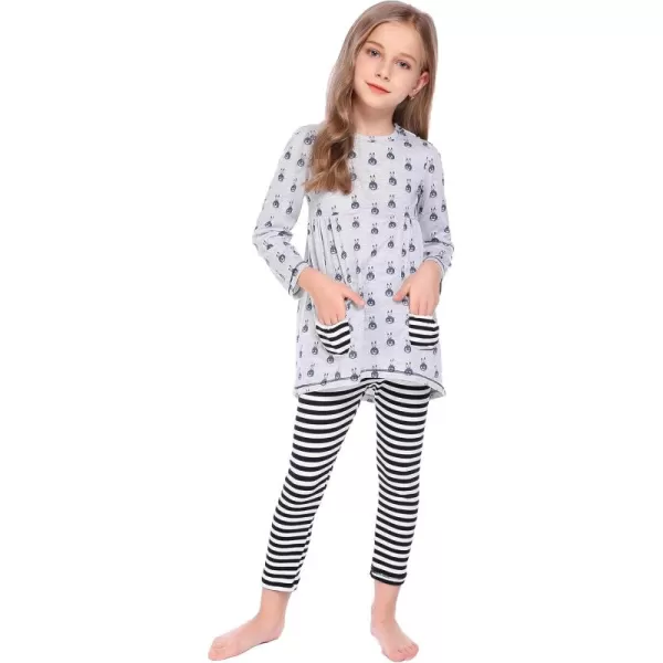 Arshiner Little Girls' Pajama Sets Clothing Sets Bunny Long Sleeve Outfits 2 PCS Top Leggings Sets