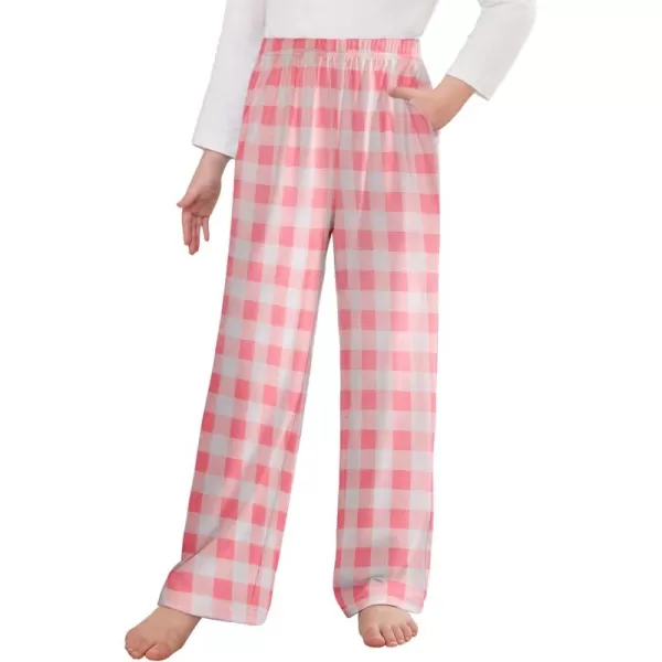 Arshiner Pajama Pants for Girls Long Sleep Plaid Pants Soft Lounge Pj Bottoms with Pockets