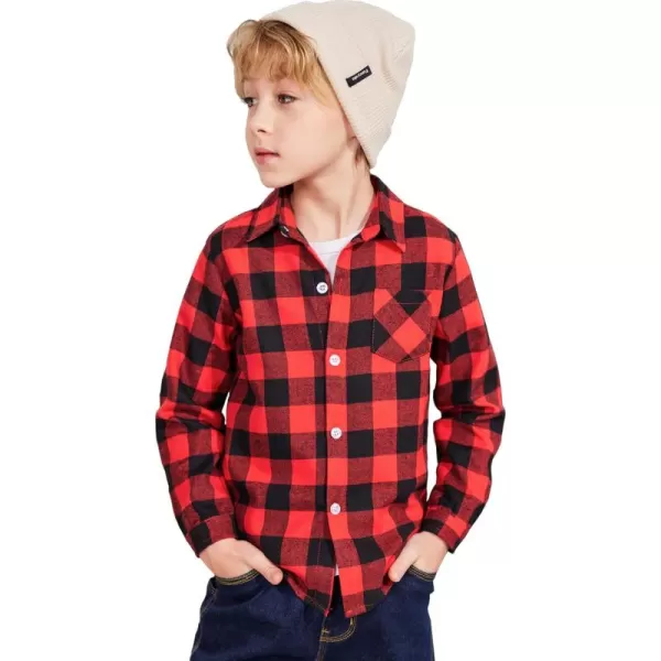 Arshiner Toddler Boys Girls Long Sleeve Plaid Shirt Button-Down Flannel T-Shirt Kids Tops