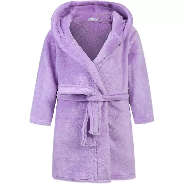 Kids Boys Girls Flannel Bathrobes Soft Hooded Robes